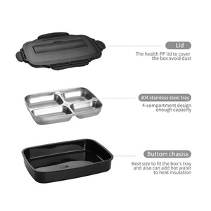 Contenitore per alimenti isolato in plastica in acciaio inossidabile 304/contenitore per il pranzo per <span class=keywords><strong>bambini</strong></span> con coperchio bento <span class=keywords><strong>box</strong></span> per studenti <span class=keywords><strong>bambini</strong></span> - Product Image 3