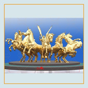Escultura de Bronce de Caballo con Grupo de Carro de Apolo, Diosa Griega Antigua, Estilo Europeo, Grande, para Exteriores, Personalizada - Product Image 2