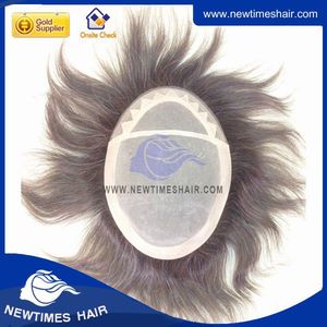 LD19: Mono Base de pulioretano perimetral y doble capa de encaje frontal en el peluquín los hombres - Product Image 1