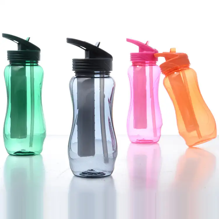 Tritan-botella de agua con palo enfriador, botella deportiva con palo congelador/tubo de 550ml,800ml