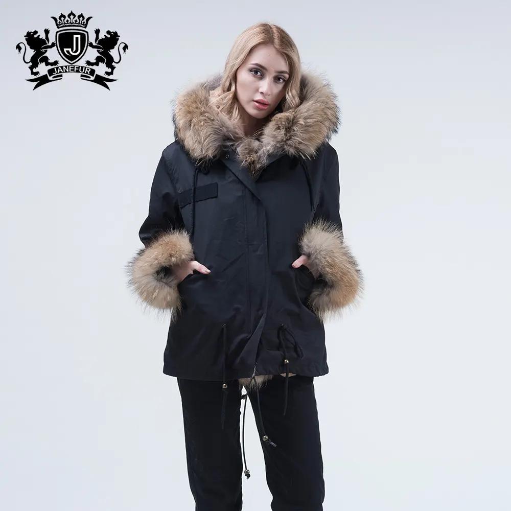 2019 Parka ฤดูหนาวสไตล์ผู้หญิง Mink FUR Coat ขายร้อน camouflage Coat FUR HOOD