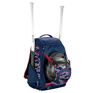 กระเป๋าเป้สะพายหลังใส่อุปกรณ์เบสบอลซอฟท์บอลพร้อมที่ใส่หมวกกันน็อคภายนอก