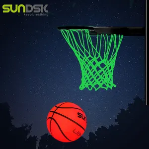 Наружная баскетбольная сетка, светящаяся в темноте, нейлоновая светящаяся баскетбольная сетка
