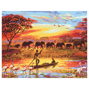 CHENISTORY 99374 <span class=keywords><strong>Peinture</strong></span> Par Numéros Sur Toile Diy Fisherman Oil No Frame - Product Image 1