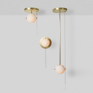 <strong>Pull</strong> Cord Decor Sconce Round Glass <strong>Lights</strong> Modern Led Bedroom Wall Lamp - Product Image 6