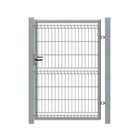 Portail de sécurité en treillis métallique avec serrure, résistant à la corrosion, hauteur 1,80 m, design à une seule feuille