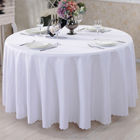 Linge de table personnalisé en polyester pour banquet, promotion, restaurant, buffet, linge de table pas cher, chemins de table de mariage, nappes rondes en lin