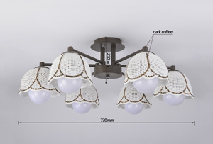 Café color <span class=keywords><strong>de</strong></span> la flor diseño iluminación 6 brazos <span class=keywords><strong>de</strong></span> araña colgante <span class=keywords><strong>de</strong></span> luz - Product Image 2