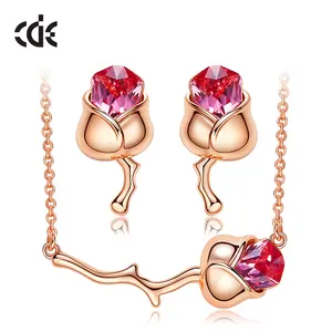 Conjunto De Joias Gold 18k Rose Fashion Jewelry Set