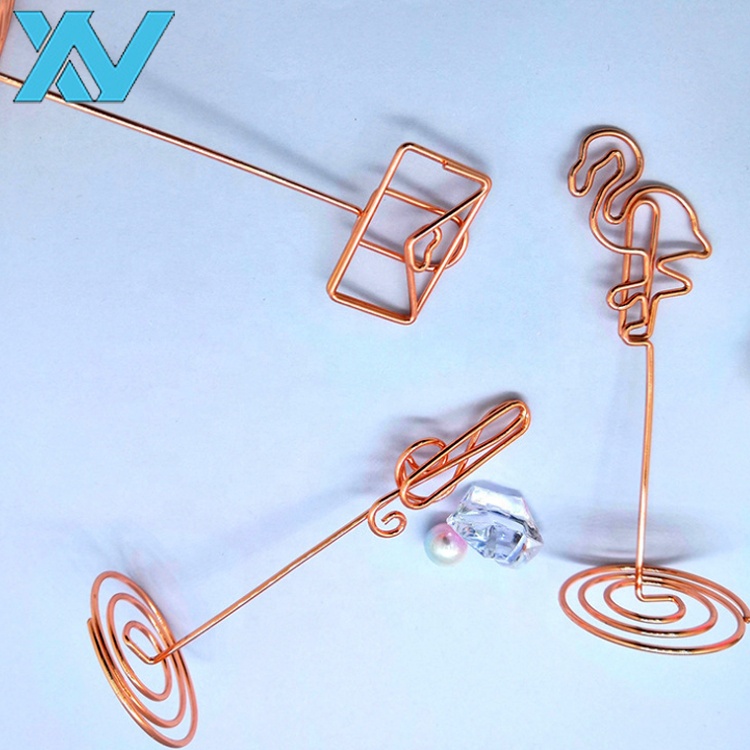 Advertising Gifts Golden color Metal wire clip OEM designs metal holder clips