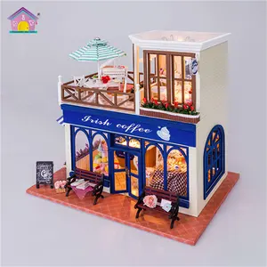 Kaliteli ışık ve mobilya bebek evi ahşap oyuncaklar çocuklar için eko