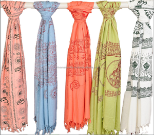 Châle Jacquard Multicolore Shivam Arts, Motif Imprimé Long, Méditation, Yoga, Fait Main en Inde, SArts 16 - Product Image 1