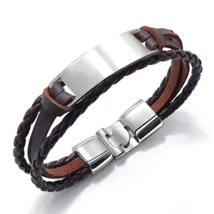 Pulsera de cuero para hombre,