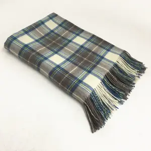 Tartan 100% Wool Shawl Sofa Throw Blanket Scottish Blanket