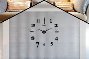 <strong>DIY</strong> Silver Large 3D Wall <strong>Clock</strong> / Home Decorative Mirror Wall <strong>Clock</strong> / Wall Sticker Decal <strong>Clocks</strong> - Product Image 5