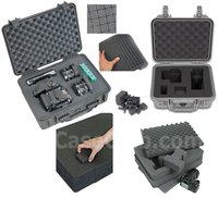 Grande boîte de transport en plastique imperméable à roulettes pour outils, appareil photo et photographie, avec mousse de protection