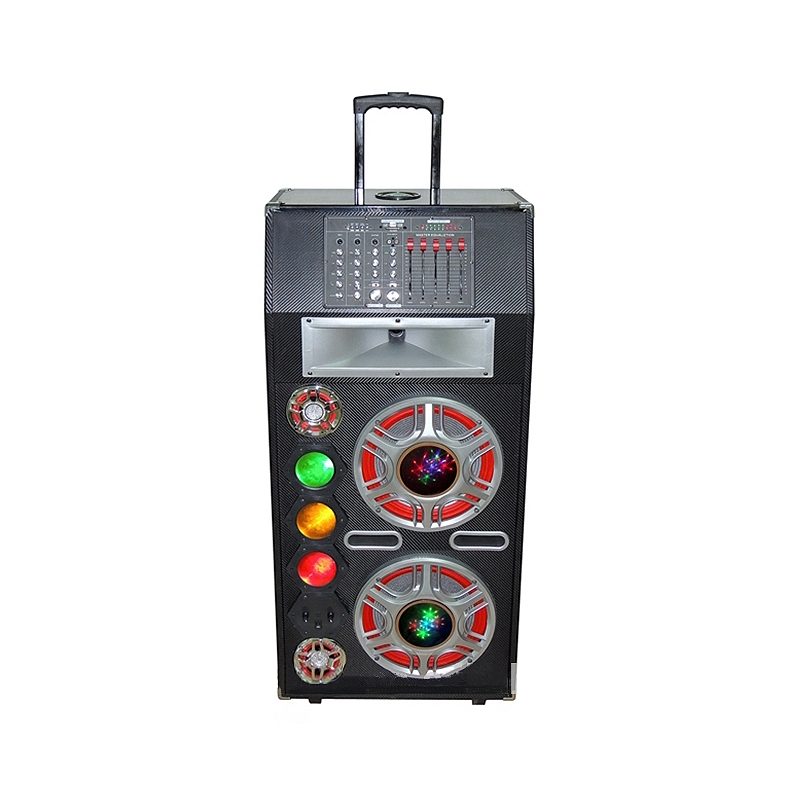 DJ фонари перезаряжаемые портативный деревянный сабвуфер усилитель колонки с тележкой в колесах