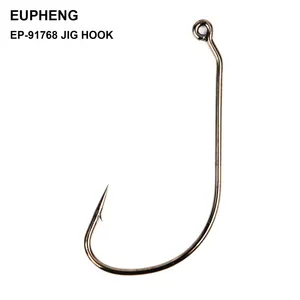 Eupheng EP-91768 प्रीमियम Flipping जिग मछली पकड़ने के हुक 28 डिग्री समर्थक चुनाव उच्च कार्बन स्टील मछली पकड़ने के हुक काले कांटेदार 1/0 #-6/0 #