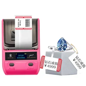 DeTong DP23P 58mm portable qr code printer clothes jewelry price tag barcode label maker printer color label printer