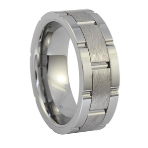 Sz Cheng thợ kim hoàn <span class=keywords><strong>2025</strong></span> vonfram xiên rãnh đám cưới ban nhạc người đàn ông khác nhau Nhẫn - Product Image 3