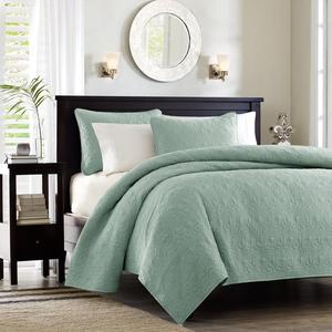 Luxury Queen and <strong>King</strong> Printed Solid Color Quilted <strong>Bedspread</strong> Coverlet Set - Product Image 3
