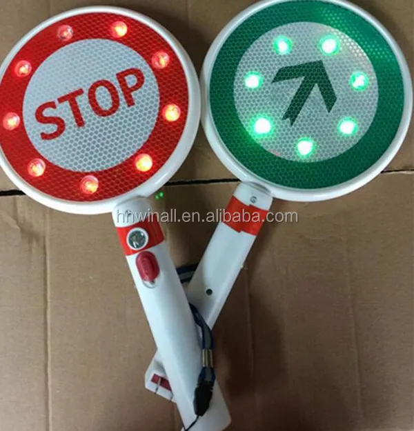 High Quality Led Handheld Police Luminous Board Vehicle Red Green Warning Traffic Light