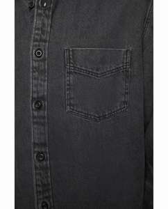 <span class=keywords><strong>Camicia</strong></span> da uomo in cotone nero <span class=keywords><strong>Denim</strong></span> lavato - Product Image 5