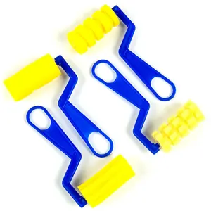 Kid Art Schwamm Farb roller Pinsel DIY Kinder Malpin sel Craft Mal werkzeug Generisches Set von 4 Stück Kunststoff verzinkt