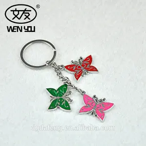 Silver Sapphire Plated Keyring Magic Make Model Butterfly Pendant Dangle Keychain Best Birthday Gift for Girlfriend