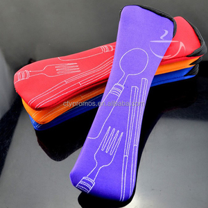 Khuyến mại xách tay thép không gỉ muỗng nĩa và đũa Flatware <span class=keywords><strong>Set</strong></span> trong Neoprene Pouch - Product Image 3
