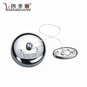 <span class=keywords><strong>Tendedero</strong></span> retráctil de acero inoxidable con montaje en pared, línea de ropa cromada y colgante con polea - Product Image 3