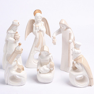 Scultura Artigianale <span class=keywords><strong>in</strong></span> Ceramica <span class=keywords><strong>di</strong></span> Porcellana Bianca Non Smaltata per <span class=keywords><strong>Decorazioni</strong></span> Natalizie Domestiche - Product Image 2