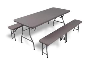 183cm 6FT plastica pieghevole a metà <span class=keywords><strong>tavolo</strong></span> sedia da esterno panca da PATIO <span class=keywords><strong>con</strong></span> Design in Rattan mobili da <span class=keywords><strong>giardino</strong></span> - Product Image 5