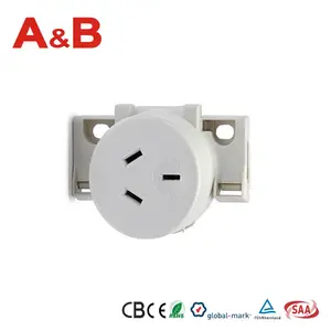 Australia socket%413QC Single Socket Outlet,%250VAC, 10A, 3 Pin, Quick Connect,% Surface Mount, White Electric%