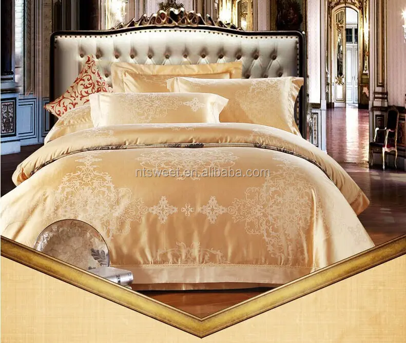 100% satin jacquard Europe Bedding set luxury high quality duvet set
