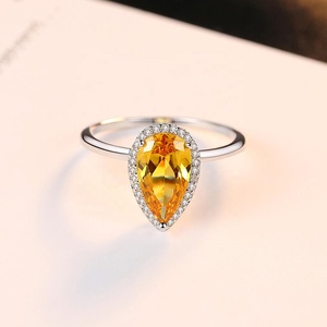 CZCITY – bague de mariage en argent 925, nouvelle mode de luxe unique en forme de goutte d'eau, pierre de cristal CZ, Design - Product Image 5