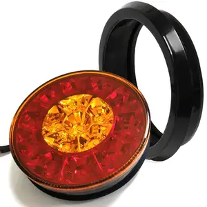 Ronde Led Truck/Trailer Rv Lichten Mini-Reflex Facet 16 Diodes Led Running Tail Brake En Richtingaanwijzer lichten