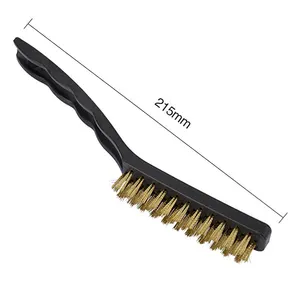 Long-Handle Stainless Steel Grout Brush with Brass Steel Wire Antistatic Copper Golf Brush for Cleaning