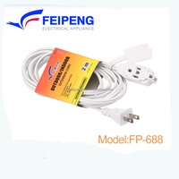 Multiprises Mexique Extérieur Intérieur 3 prises en cuivre avec gaine en caoutchouc PVC plat, Câble d'extension électrique moyenne tension 110V/220V