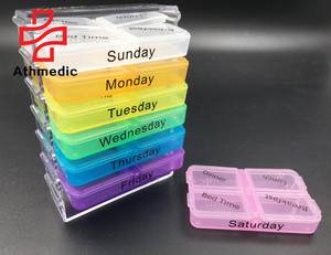 <span class=keywords><strong>2025</strong></span> Athmedic gıda sınıfı haftalık ayrılabilir ayrı çekmece hap saklama kutusu kutu durumda - Product Image 1