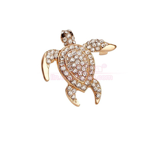 Broche Infantil de Aleación Plateada con Cristales Azules en Forma de Tortuga, Ideal para Regalos de Boda, Broche de Animalito de Cristal - Product Image 2