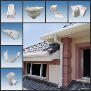 Sistema de agua de lluvia de PVC para Villa, codo de plástico de 65 grados para accesorios de canalón de PVC, fábrica directa