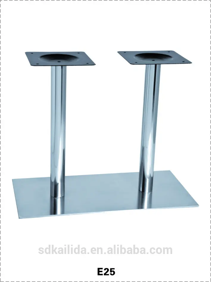 venda quente da alta qualidade de aço inoxidável base de mesa quadrada com placa de fundo para dois
