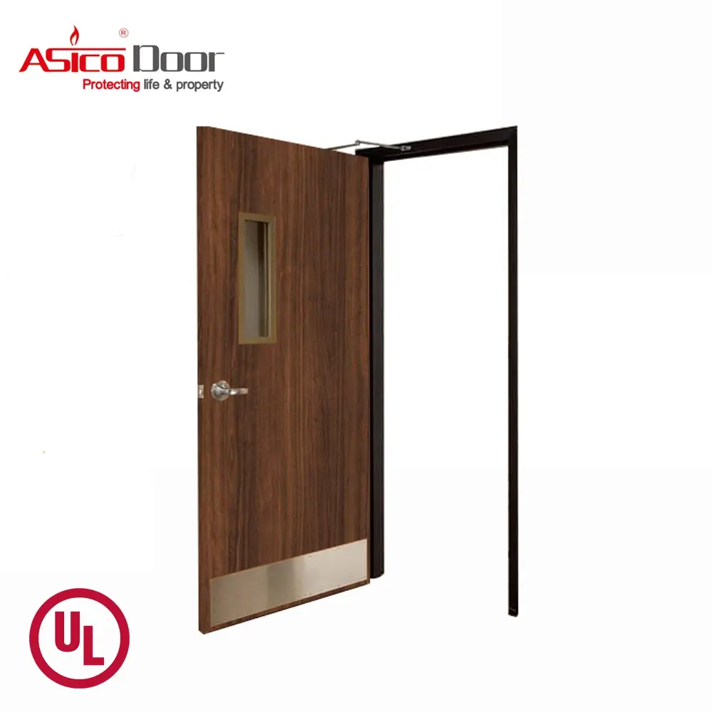 ASICO UL Listed Commercial Fire Rated Wood Door With Certificate