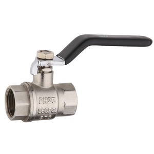 Válvula de bola de agua de latón forjado PN25 CW617 con mango largo azul y sellado de PTFE, rosca hembra - Product Image 1