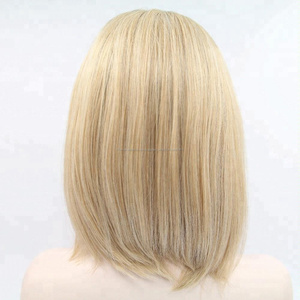 613 Blonde Lace Front Perruque Pré Arracher <span class=keywords><strong>Naturel</strong></span> Dégarni Brésilien Remy de Cheveux Humains <span class=keywords><strong>ombre</strong></span> Blonde Court Bob - Product Image 2
