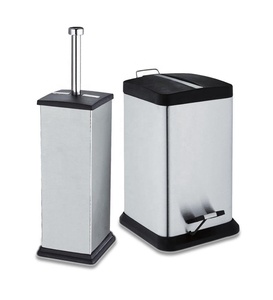 Chất Lượng Cao Chất Thải Bin Với Nhà Vệ Sinh Bàn Chải toliet Chủ Set Kim Loại Bàn Chải Đặt Phòng Tắm Thùng Rác Có Thể - Product Image 1