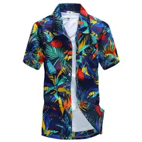 メンズビーチシャツ3Dプリント半袖カジュアルシャツボタンダウングラフィックハワイシャツ