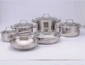 11pcs hot sell 316 Stainless Steel Cookware palm restaurant cookware