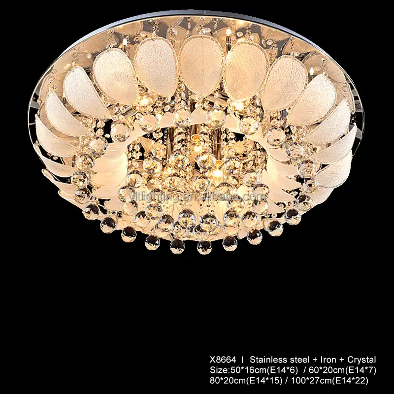 Cristal moderne Plafonnier En Cristal Clair En Forme De Fleur De Luxe Lampe Décorative pour Hôtel Mariage LED Lampe de Lustre En Cristal